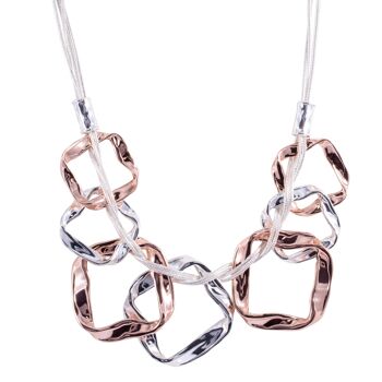 Collier Zaha en or rose et argent