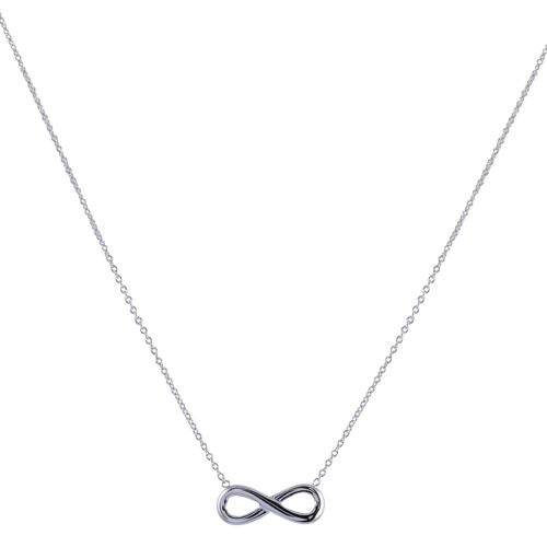 Keira White Gold Plated Infinity Pendant Short Necklace