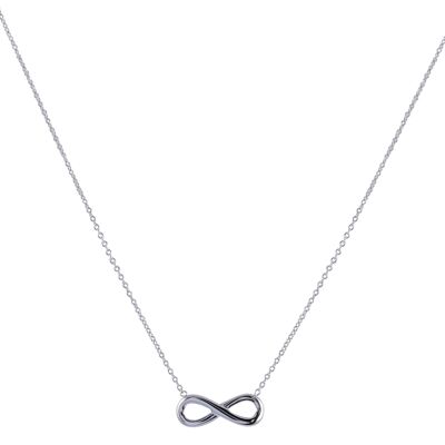 Collana corta con ciondolo Infinity placcato oro bianco Keira