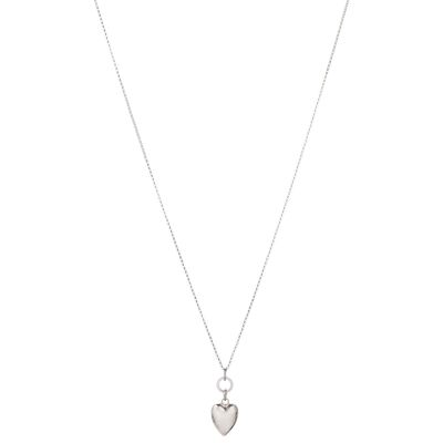 Collana lunga con cuore in argento rodiato Sweetheart