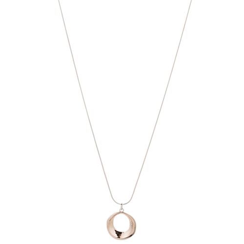 Geo Silver & Rose Gold Long Necklace