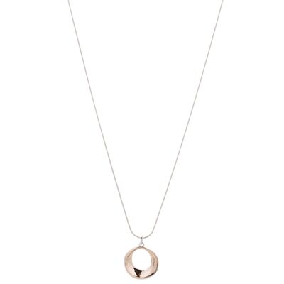 Collana lunga in argento geo e oro rosa