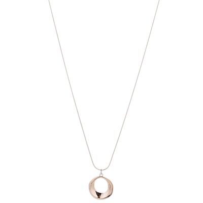 Geo Silver & Rose Gold Long Necklace