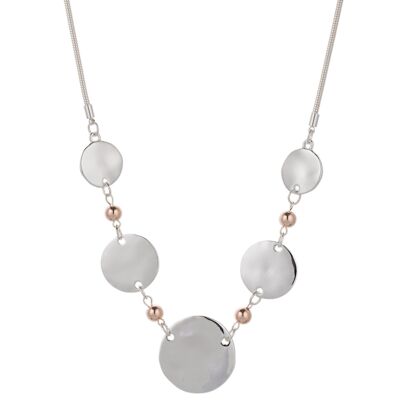 Geo Silver & Rose Gold Short Necklace