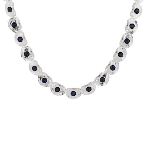 Olori Silver & Blue Crystal Short Necklace