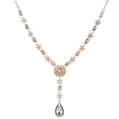 Elizabeth Silver & Rose Gold Crystal Star Halskette