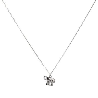 Keira White Gold Stainless Animal Short Necklace