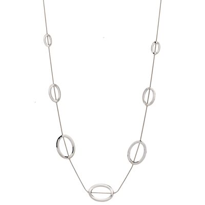 Geo Rhodium Silber Geometrische & Zeitgenössische Lange Halskette