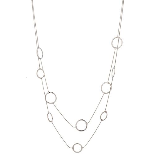 Geo Geometric Multi Row Long Necklace DN2279S