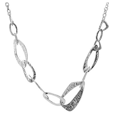 Zaha Short Necklace - Rhodium Silver