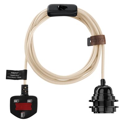Bala Fabric Electrical Cord - 14.9FT light - SAND 2