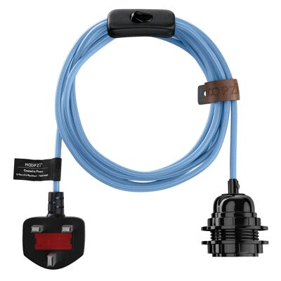 Bala Fabric Electric Cord - 14.9FT luminaire - SKY BLUE
