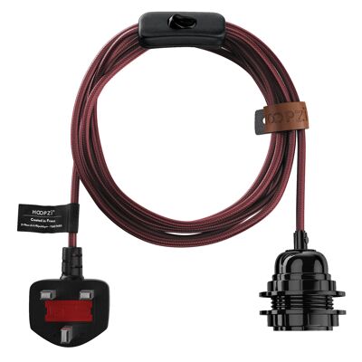 Bala Fabric Electric Cord - 14.9FT light fixture - CURRANT SHINE