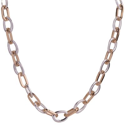 Ewige geometrische zeitgenössische kurze Halskette aus Gold und Silber