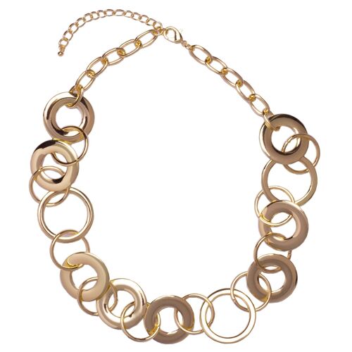 Geo Gold Statement Geometric Contemporary Short Necklace