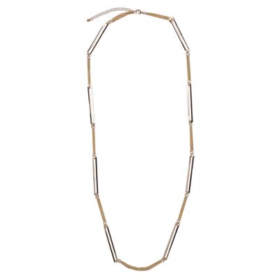 Collana lunga contemporanea geometrica in oro eterno