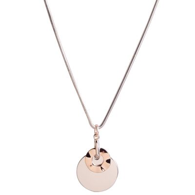 Geo Rose Gold & Silver Geometric Short Necklace