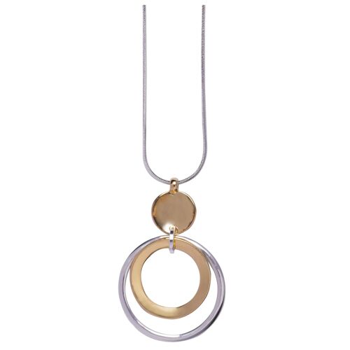 Geo Gold & Silver Geometric Contemporary Long Necklace