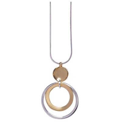 Geo Gold & Silber Geometrische Zeitgenössische Lange Halskette