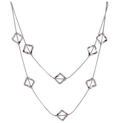 Zaha Multi-Row Abstract Geometric Short Necklace
