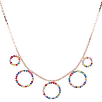 Collier court géométrique contemporain en cristal d'iris DN2376