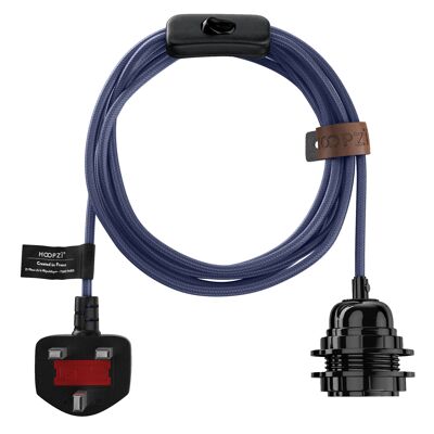 Bala Couleurs - Electric Fabric Cord - 14.9FT Light Fixture - Navy Blue