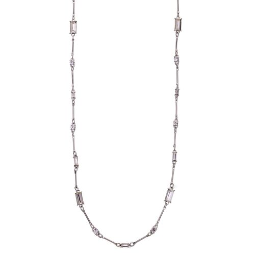 Ariana Clear Crystals Contemporary Long Necklace