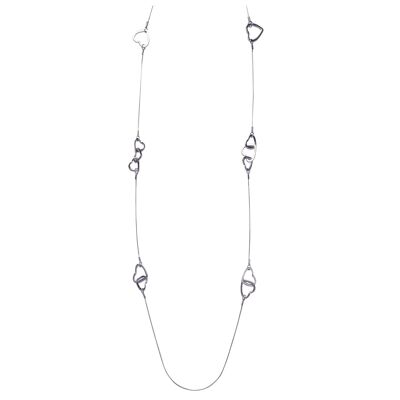 Sweetheart Rhodium Heart Long Necklace DN2387C