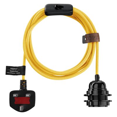 Bala Couleurs - Cable eléctrico de tela - Luminaria de 14.9 pies - Amarillo