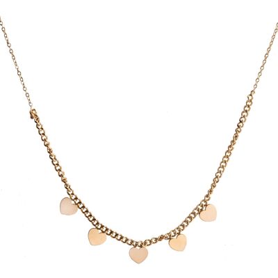 Keira Gold Plated Heart Contemporary Short Necklace