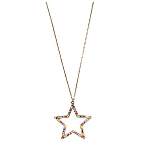 Iris Gold Multicolour Crystal Star Contemporary Long