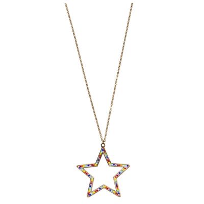 Iris Gold Multicolour Crystal Star Contemporary Long