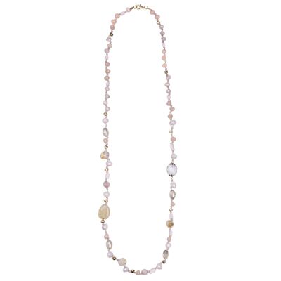 Venus Semi-Precious Stones Clear Crystals Natural Necklace DN2425D