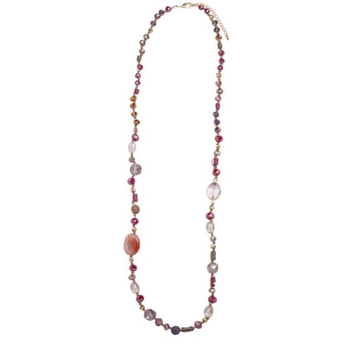 Venus Semi-Precious Stones Clear Crystals Natural Necklace DN2425G