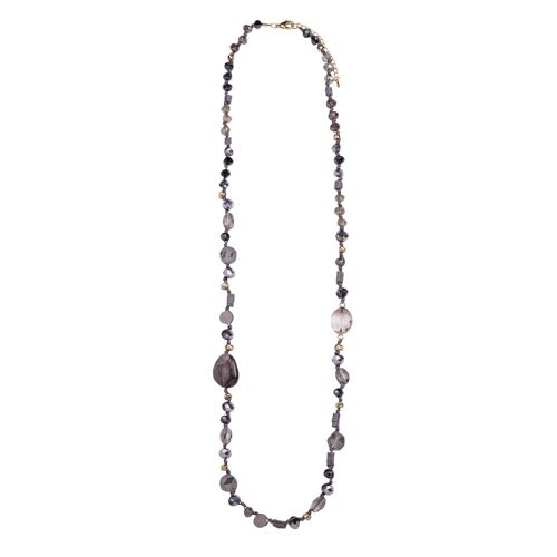 Venus Semi-Precious Stones Clear Crystals Natural Necklace DN2425H