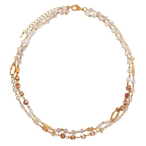 Venus Semi-Precious Stone & Crystal Natural Short Necklace DN2427E