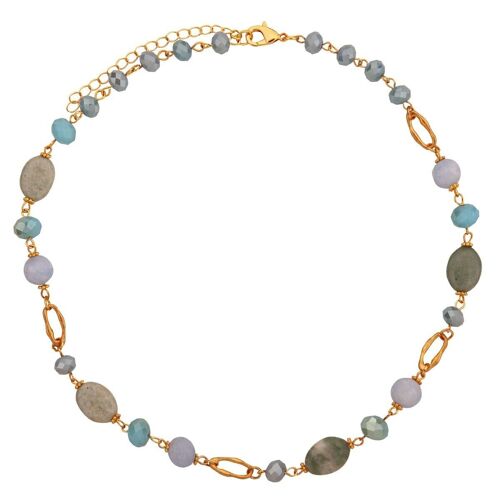 Venus Semi-Precious Stone & Crystal Natural Short Necklace DN2428E