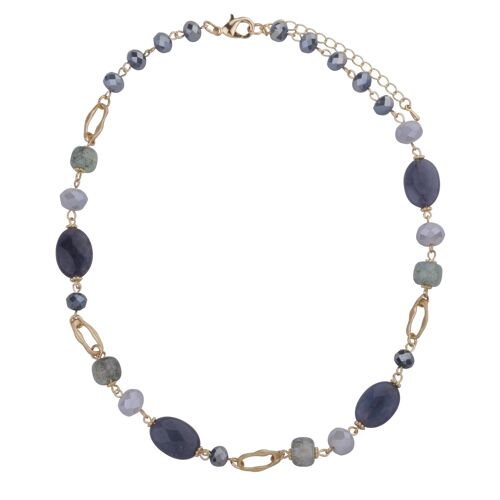 Venus Semi-Precious Stone & Crystal Natural Short Necklace DN2428H