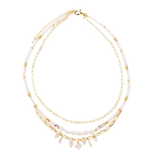 Venus Gold Semi-Precious Stone & Natural Crystal Necklace DN2455E