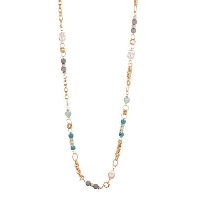 Venus Gold Semi-Precious Stone & Natural Crystal Necklace DN2456E