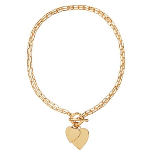 Sweetheart Gold Heart Chain Link Necklace DN2463C