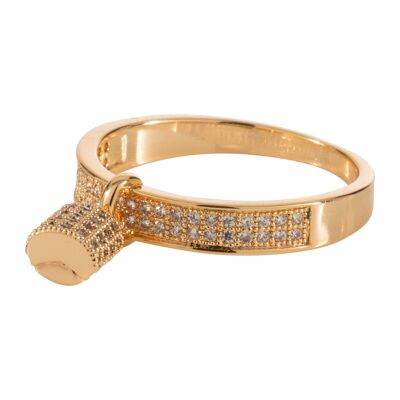 Kylie placcato oro e cristallo anello di dimensioni fisse DR0334B