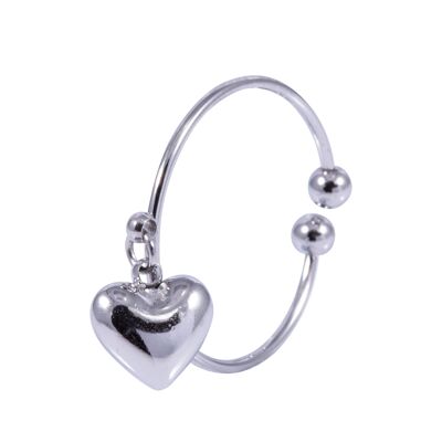 Keira White Gold Plated Heart Adjustable Ring