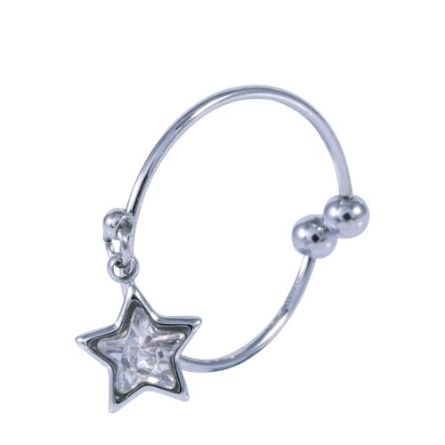 Keira White Gold Plated & Clear Crystal Star Adjustable