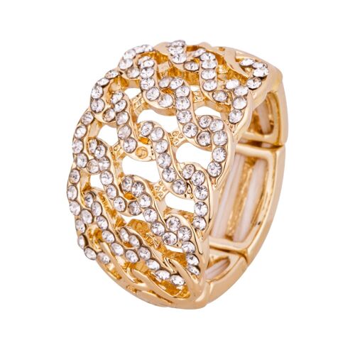 Elizabeth Crystal Contemporary Elasticated Ring DR0395K