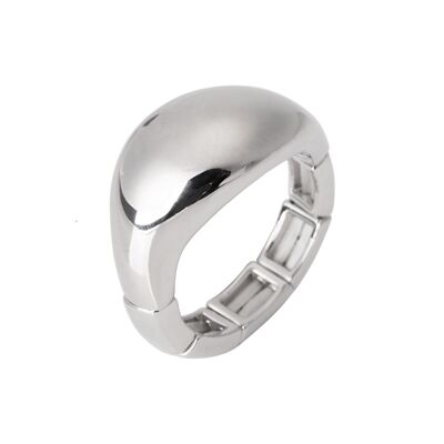 Eternal Rhodium Silver Contemporary & Elasticated Ring