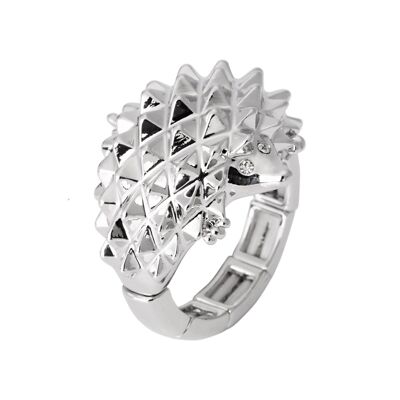 Cora Rhodium Silver Animal Contemporary & Elasticated Ring