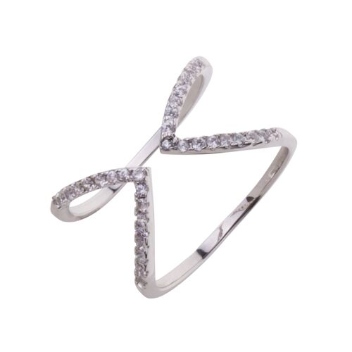 Kylie Gold Plated & Cubic Zirconia Fixed Sizing Rings DR0418B