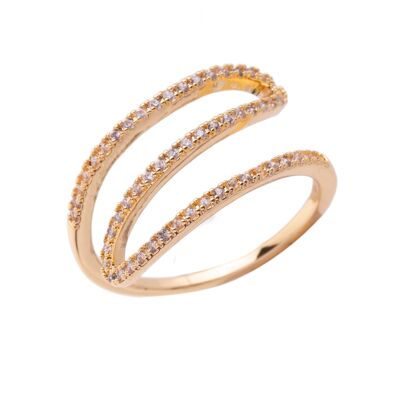 Kylie Gold Plated & Cubic Zirconia Fixed Sizing Rings DR0422A