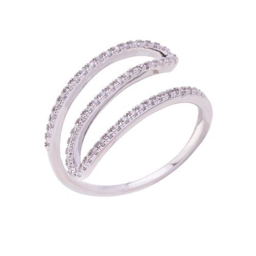 Kylie Gold Plated & Cubic Zirconia Fixed Sizing Rings DR0422B